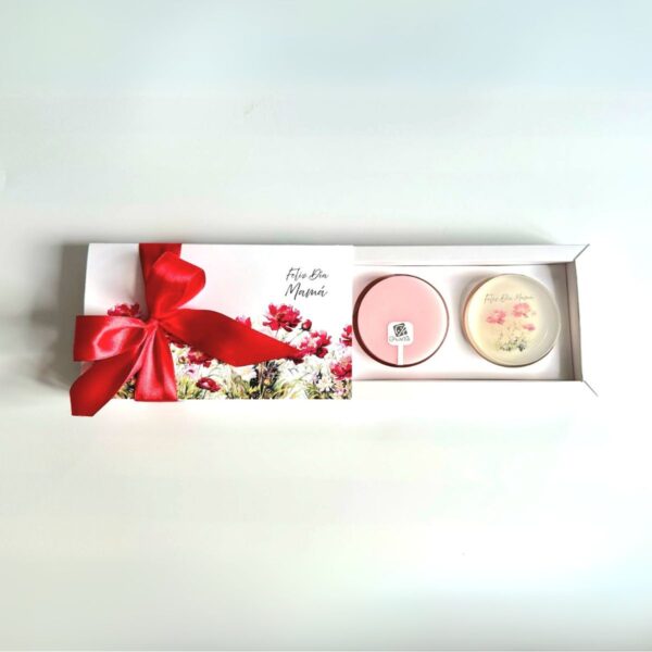 jabon rosas y petonias Pack cajita de regalo día de la mamá - Jabones caja doble